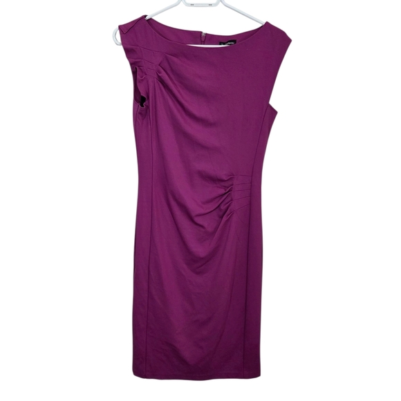 Le Chateau Asymmetrical Ruched  Purple Cocktail Dress Size Small - Picture 1 of 6